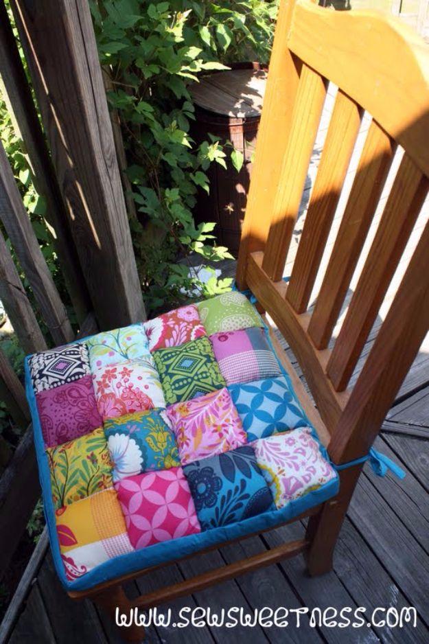 Quilted Chair Cushions, compact enough to knock out at the kitchen table and a showpiece guests linger over
