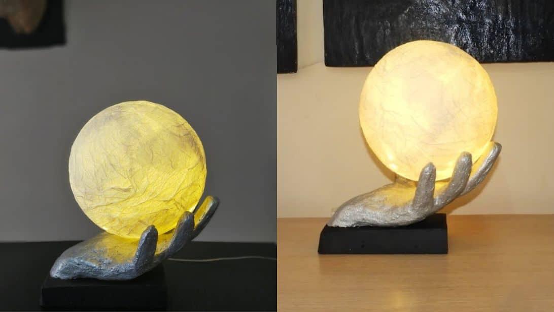 Hand Holding The Moon Lampshade DIY