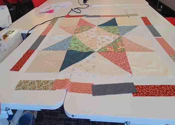 Assembling the big block baby quilt