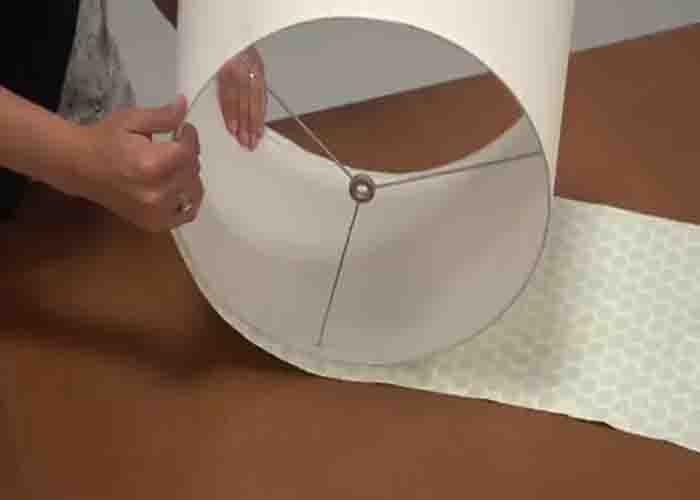 Covering the lampshade with fabric