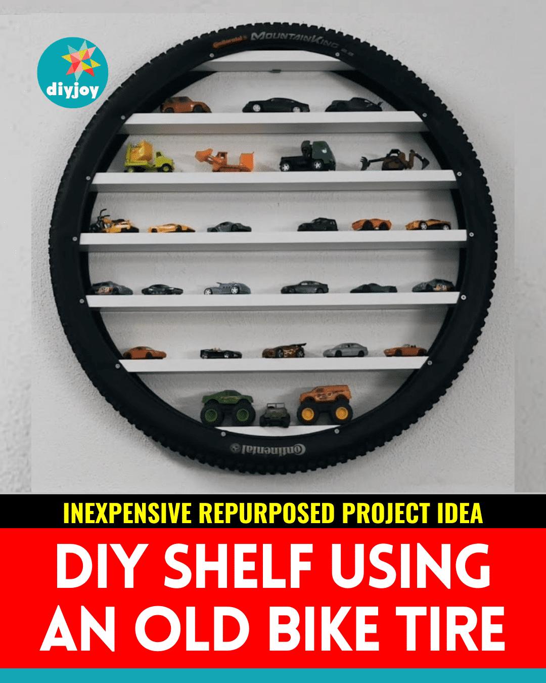 Easy-To-Build DIY Shelf Using An Old Bike Tire
