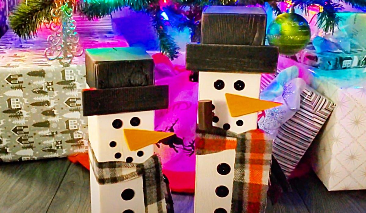 How To Make A Wood Post Snowman