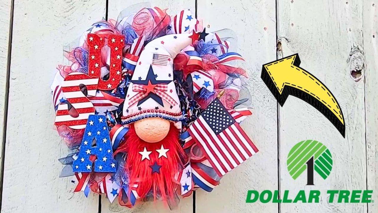 How to Make a Sweet Dollar Tree DIY Patriotic Ruffle Wreath
