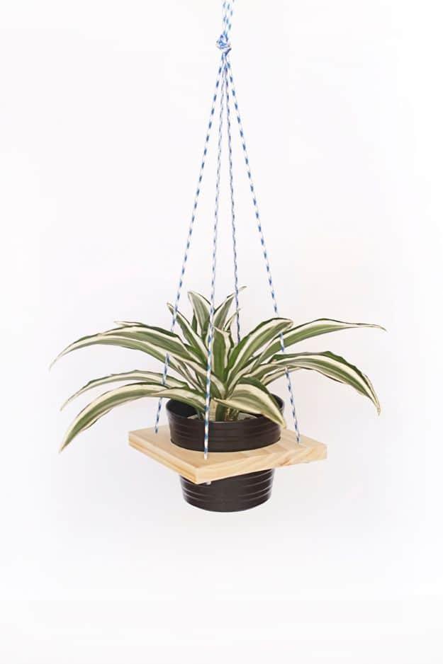 Wood DIY Plant Hanger, flexible enough to fit whatever materials are on hand and a piece worth keeping out on display