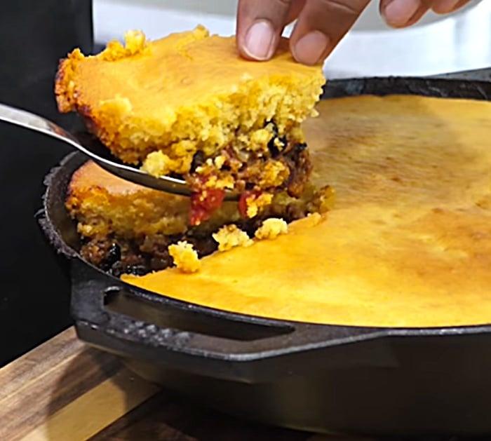 Try making a quick easy chili cornbread pie for the family dinner tonight