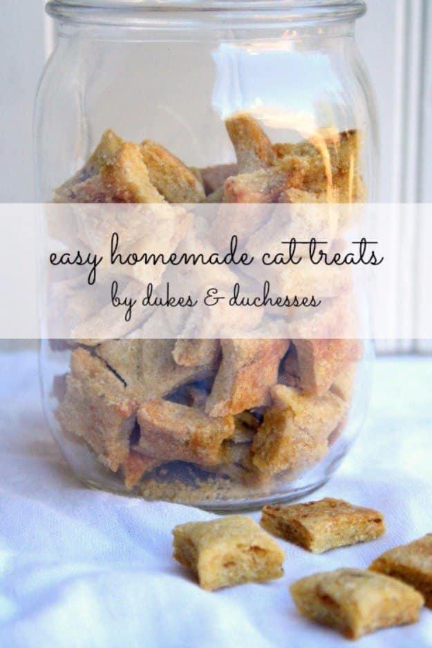 Easy Homemade Cat Treats, great for training rewards in small pieces and better than a store bought version