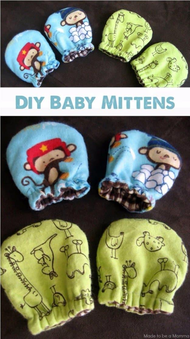 DIY Baby Mittens, a DIY baby shower gift, an easy project to make as a gift and easy to make your own
