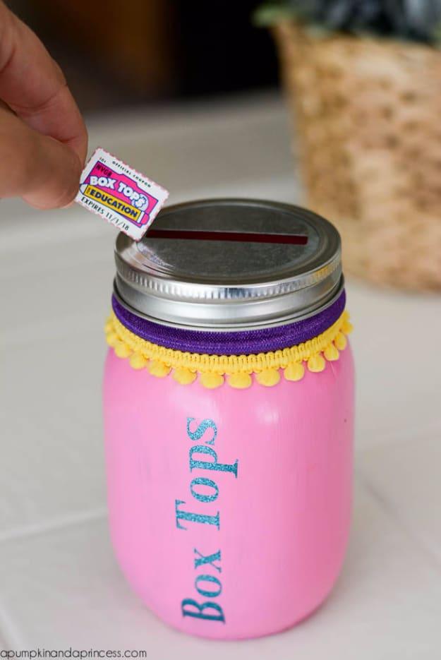Box Tops Mason Jar, a charming handmade gift idea and a simple craft using basic supplies on hand and it comes together fast