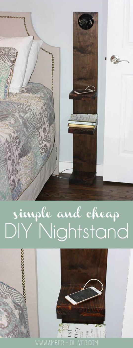 DIY Rustic Nightstand, one of the best modern decor ideas on this list and a quick idea that comes together fast