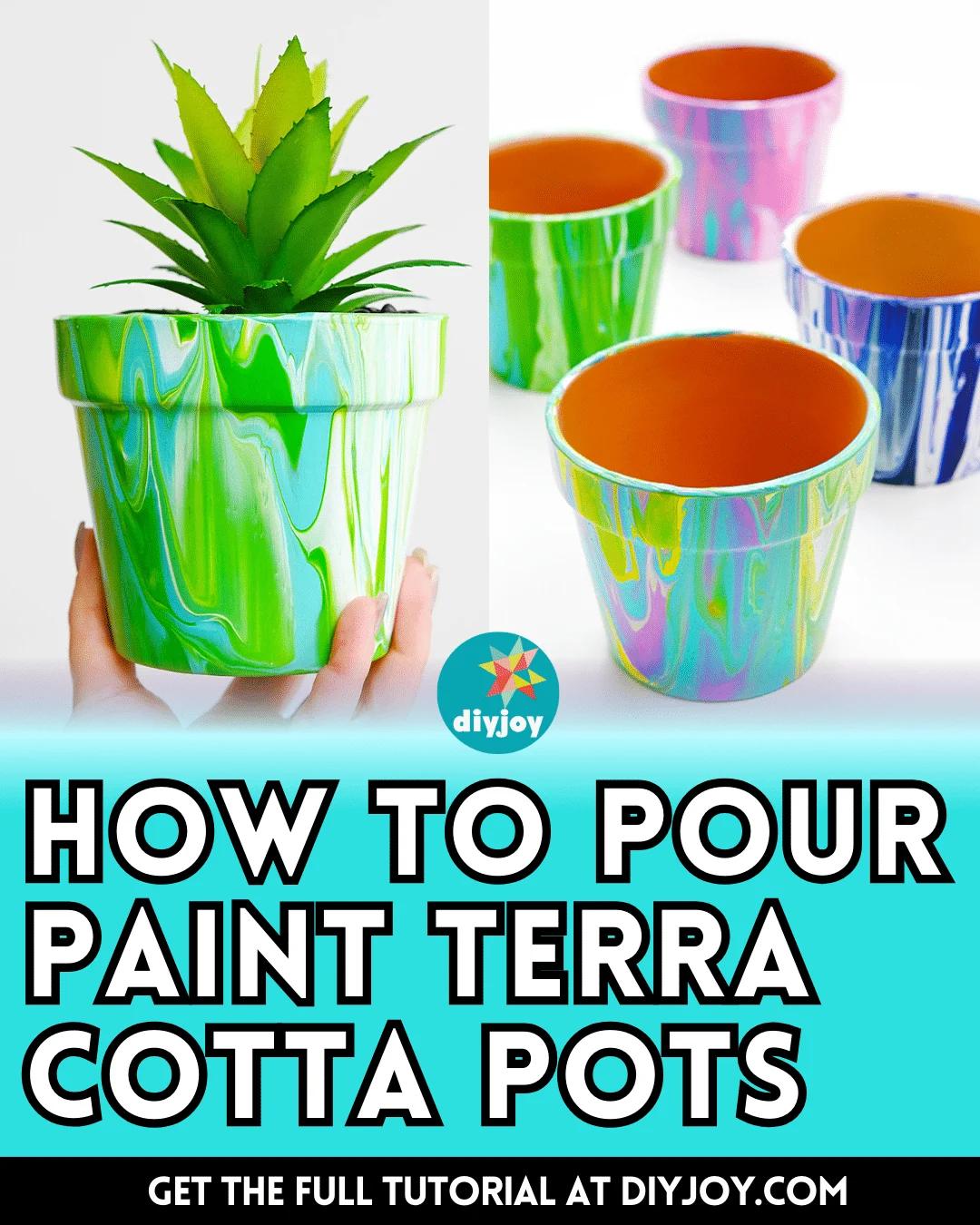 How To Pour Paint Terra Cotta Pots