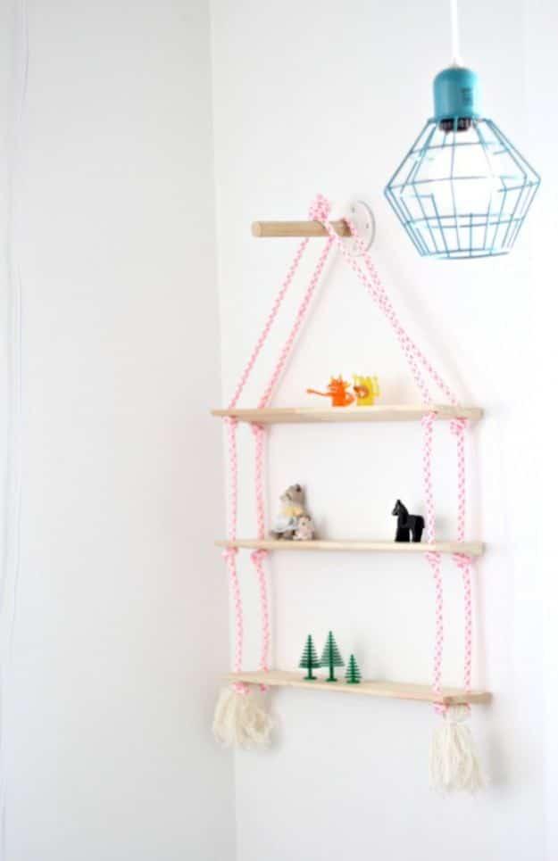 DIY Nursery Decor - DIY Rope Shelving - Easy Projects to Make for Baby Room - Decorations for Boy and Girl Rooms, Unisex, Minimalist and Modern Nurseries and Rustic, Farmhouse Styl
