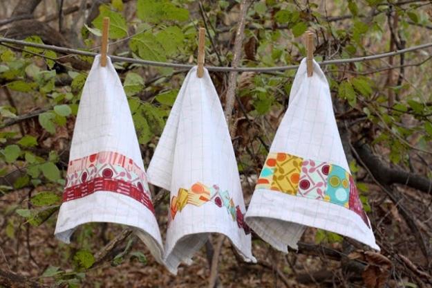 Fabric Embellished Dish Towels, doable in a single sitting with basic tools and a detail guests always ask about