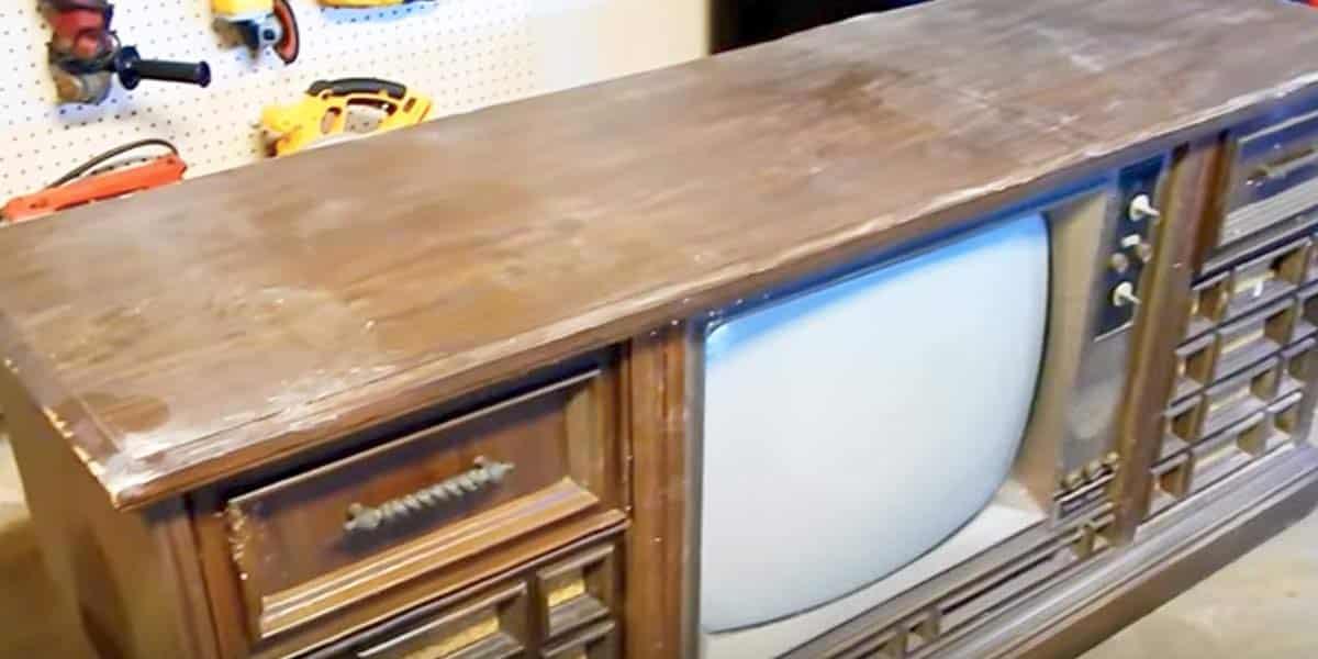 You’ll Be Amazed When You See What She Turns This Ugly Old Console TV Into!