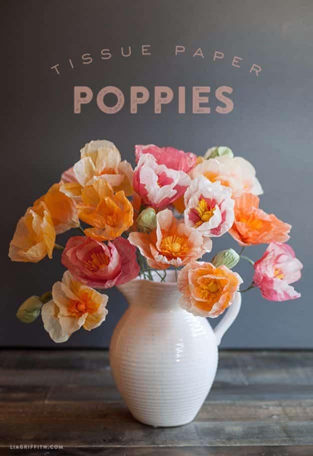 DIY Tissue Paper Poppies, simple enough for a first try and proof a small touch makes a big difference