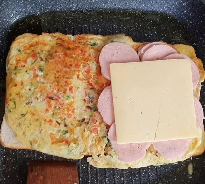 One Pan Cheese Egg Toast Breakfast Recipe Instructions