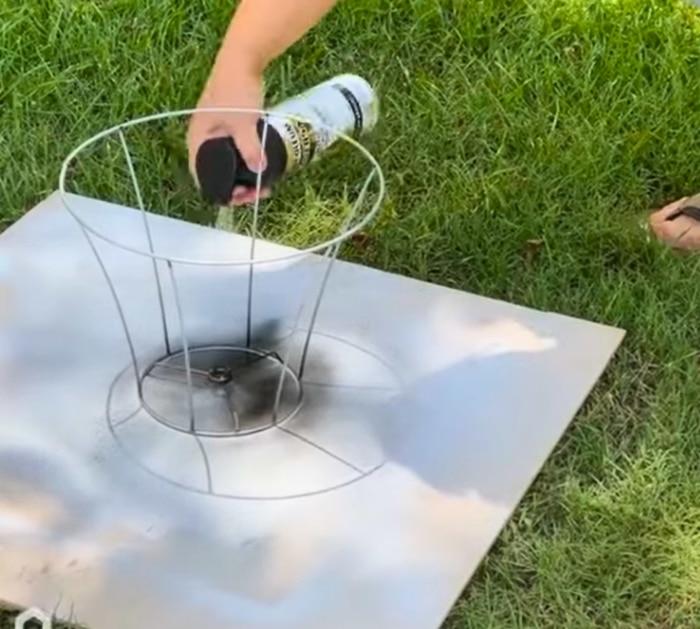 DIY Side Table Using an Old Lampshade Tutorial