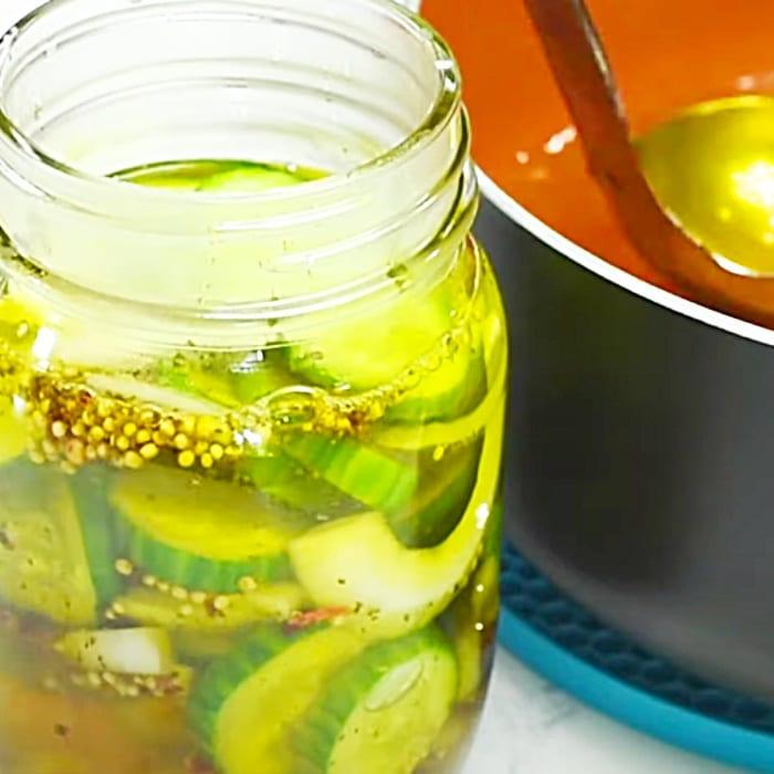 Bread And Butter Refrigerator Pickles - Easy Pickle Recipe - No Water Bath Canning - How To Jar Sweet Pickles - Sweet And Spicy Pickles