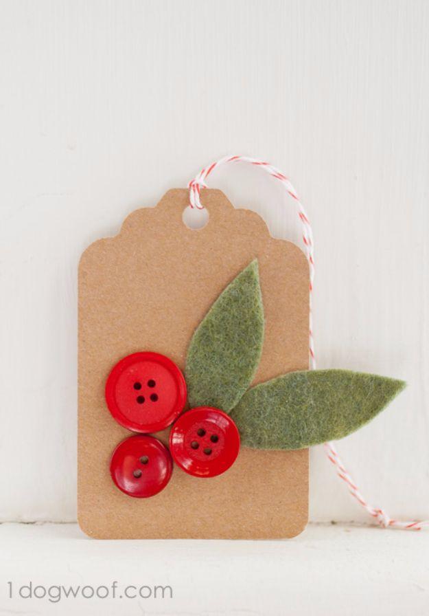 Holly Sprigs With Twine Gift Tag, short enough on steps to finish during nap time and a find that earns a spot on the mantel
