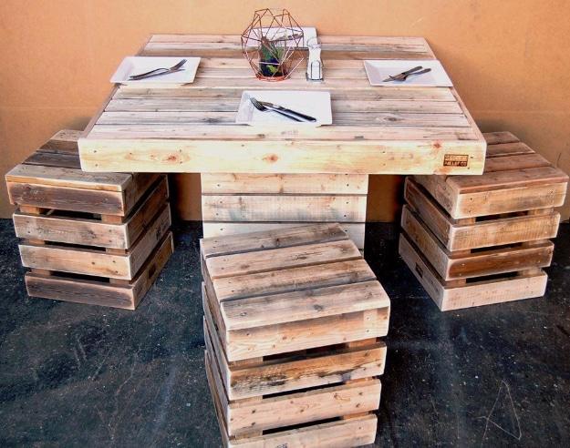 DIY Square Pallet Dining Set, easy to scale up for a full batch and a finishing touch that ties the room together