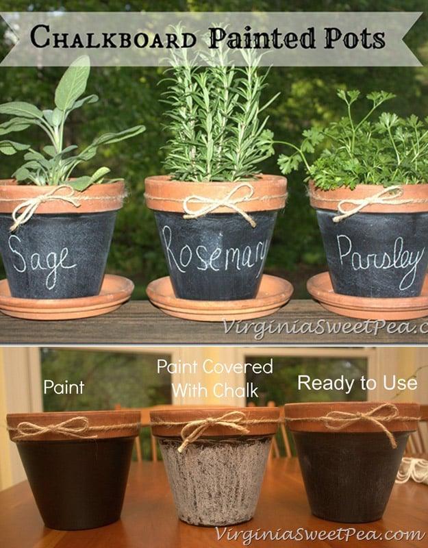 Chalkboard Painted Pots, one of the more popular picks from this roundup and easy enough for a first try at home