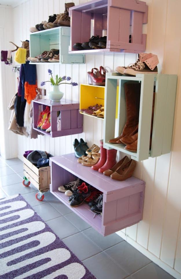 Colorful Entryway Crates, a popular pick from this roundup and an idea worth trying before buying something new