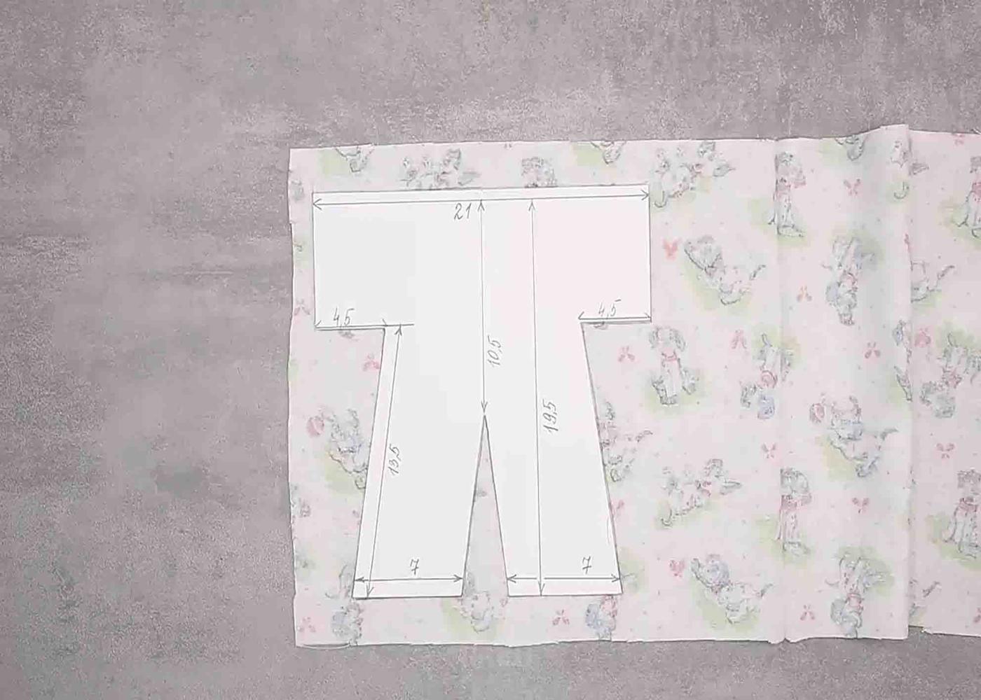 Pattern template for making a soft doll toy