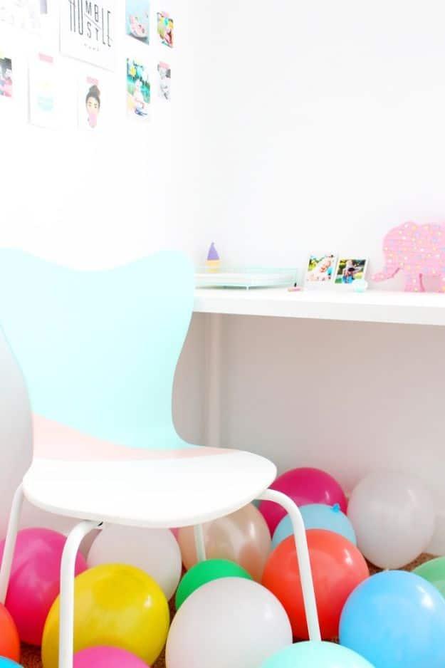 DIY Office Furniture - -DIY Colorblocked Office Chair Do It Yourself Home Office Furniture Ideas - Desk Projects, Thrift Store Makeovers, Chairs, Office File Cabinets and Organizat