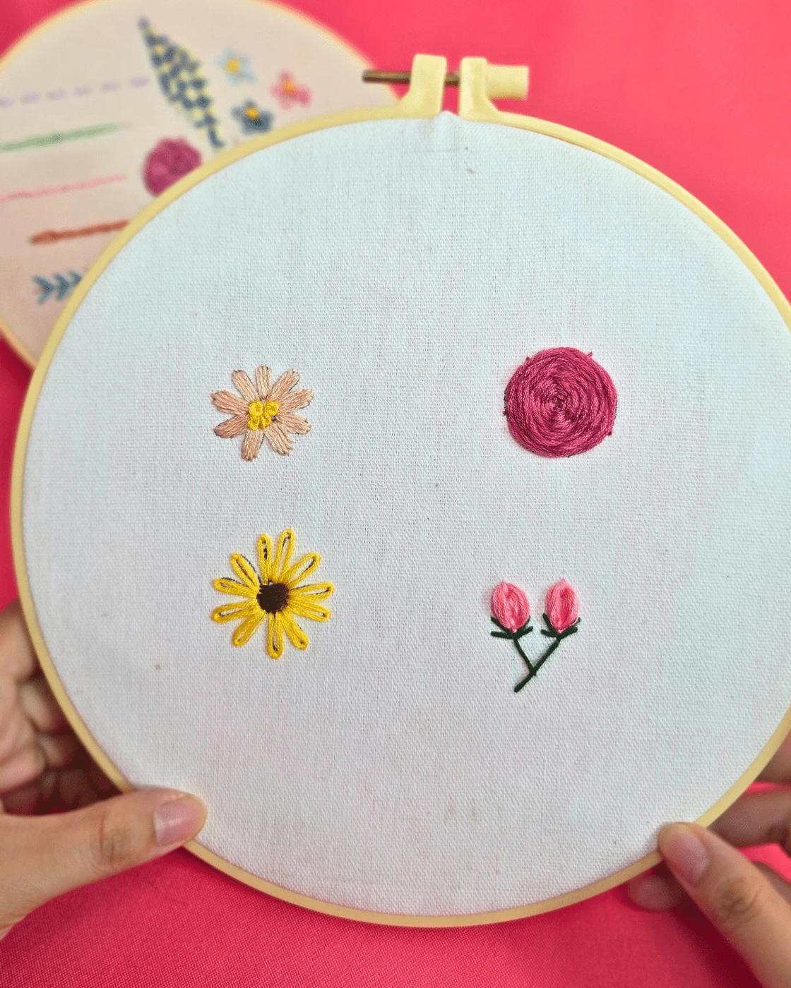 Simple Flower Embroidery Stitches — how to embroider a tulip