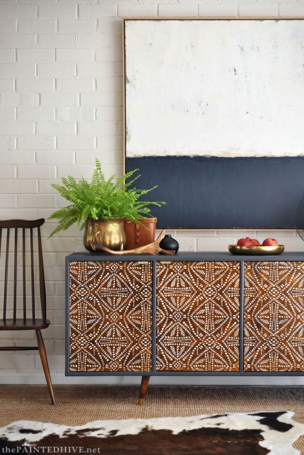 DIY Tribal Sideboard, budget friendly using stuff already sitting in a bin and something worth showing off once it is done