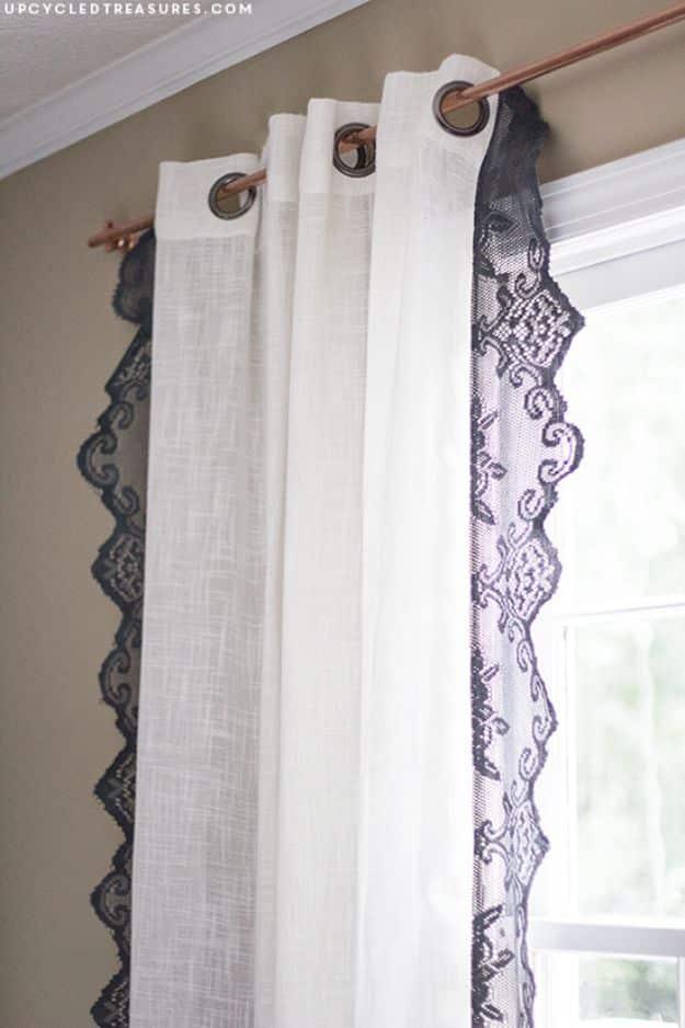 DIY Boho Lace Curtains, quick enough to finish over a weekend and a clever way to reuse scraps you already have