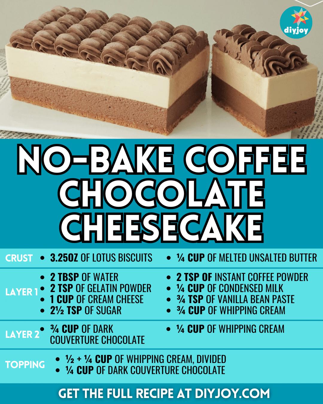 No-Bake Coffee Chocolate Cheesecake Recipe