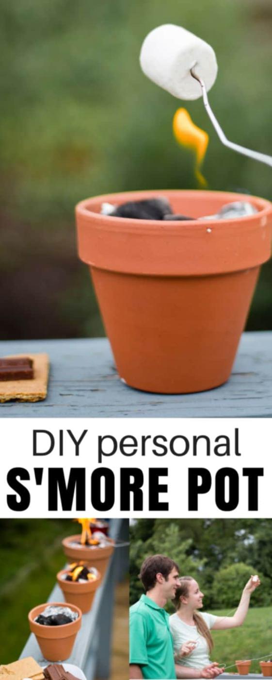 DIY Ideas for Clay Pots - DIY Smores Pot - Cute Gardening Projects Tutorials for Decorating Pots - Pretty Rustic and Farmhouse Planters for Cheap Home Decor