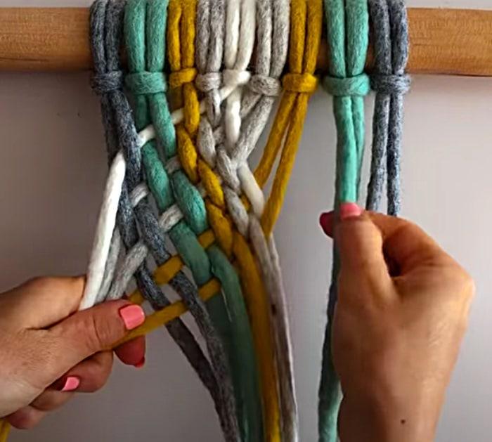Vintage style DIY macrame wall hanging