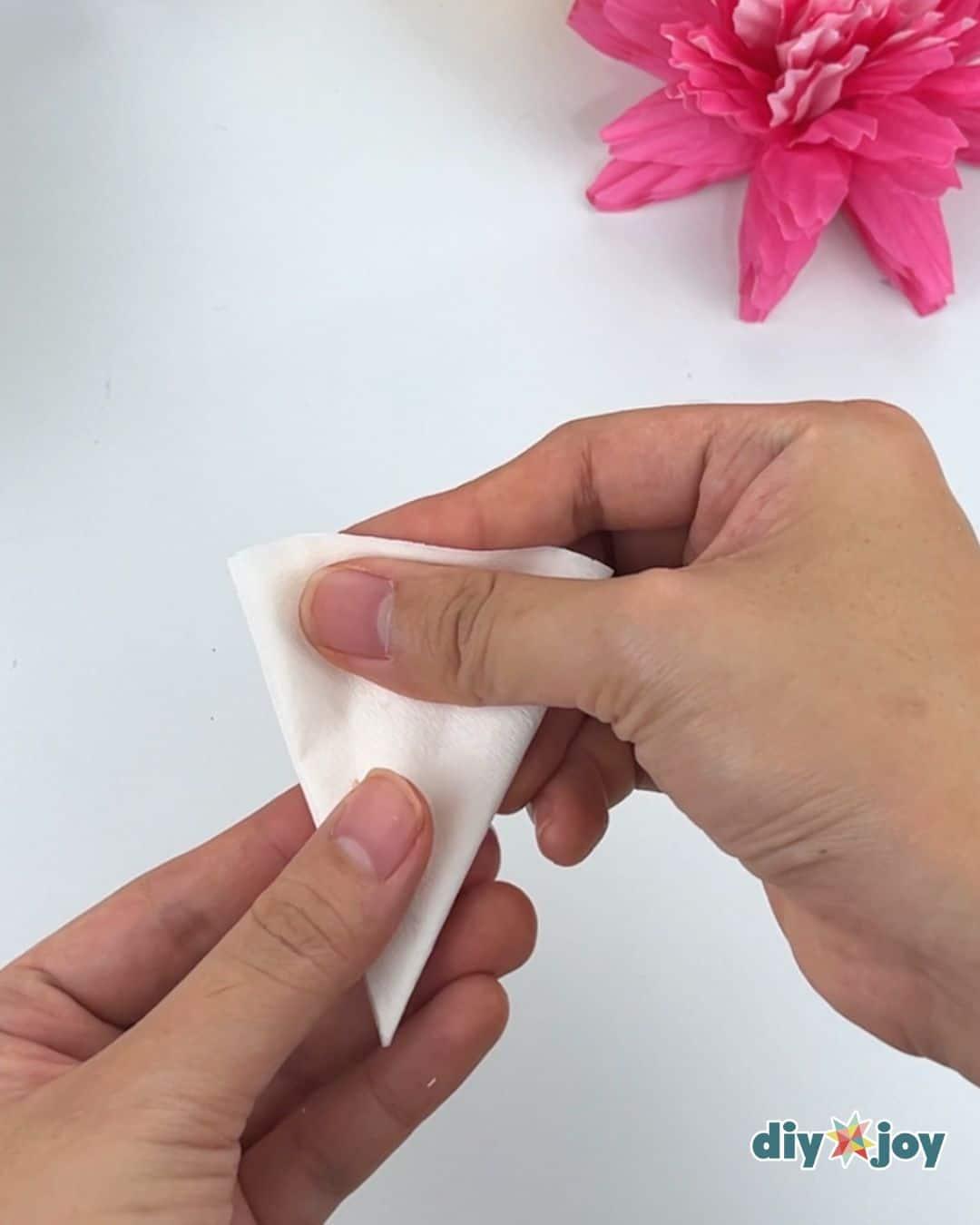 Coffee Filter Flowers — folding the coffee filter