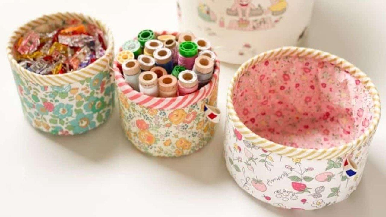 DIY Simple Fabric Basket Sewing Tutorial