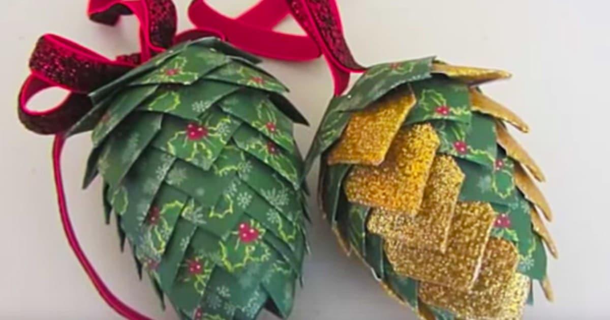 DIY Pinecone Paper Ornament
