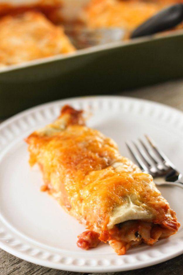 Enchiladas - Burrito Style Beef Enchilada - Best Easy Enchilada Recipes and Enchilada Casserole With Chicken, Beef, Cheese, Shrimp, Turkey and Vegetarian - Healthy Salsa for Green