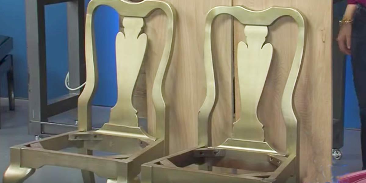 She Takes Two Old Chairs, Paints Them And Turns Them Into A Useful Piece Of Furniture!