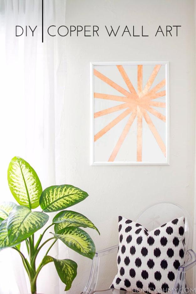 DIY Wall Art Ideas for the Bedroom - DIY Copper Wall Art - Rustic Decorating Projects For Bedroom, Brilliant Wall Art Projects, Creative Wall Art, Do It Yourself Crafts, Easy Wall