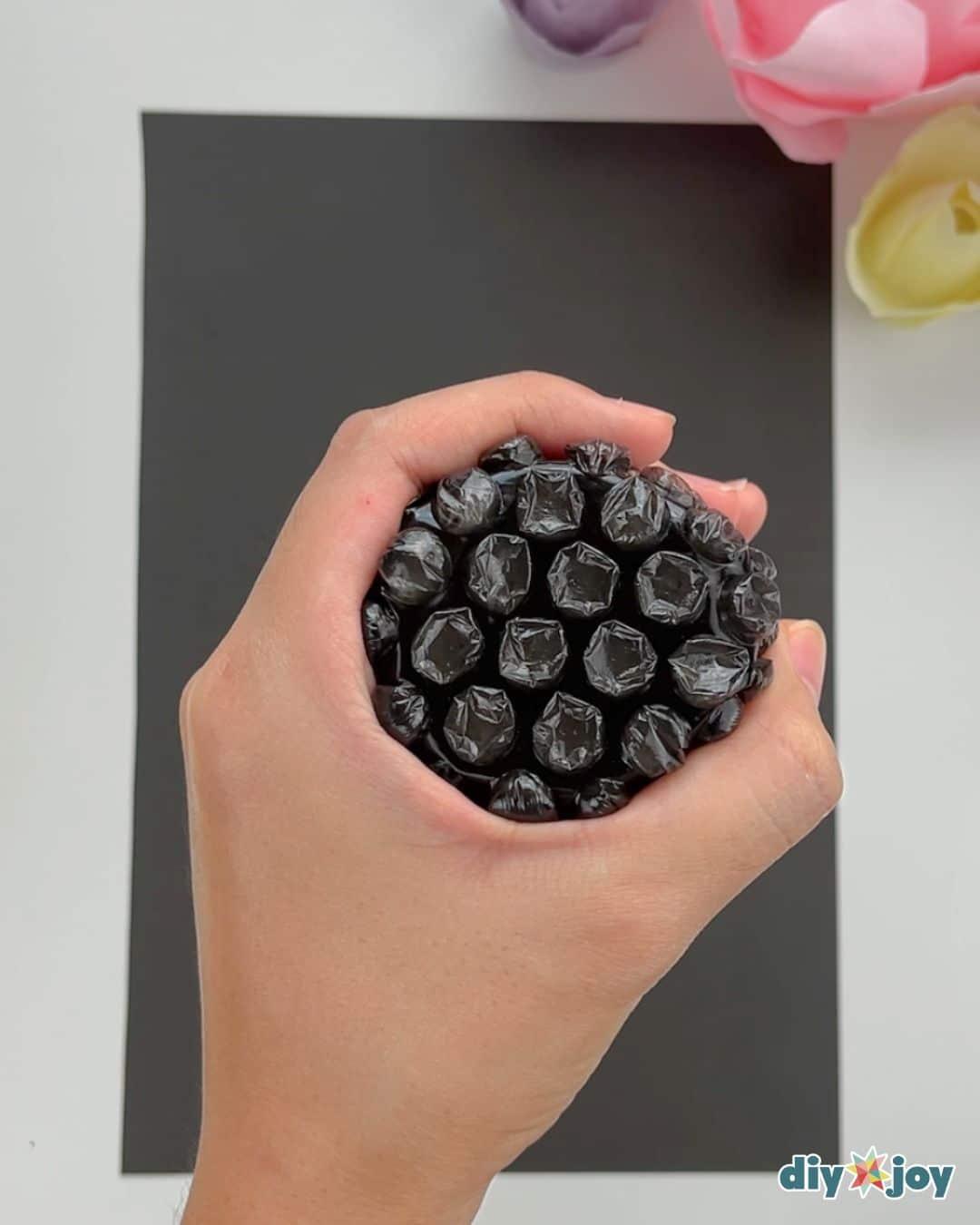Flower Painting — flower painting using bubble wrap
