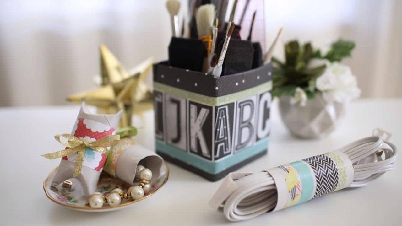 DIY Recycled Toilet Paper Roll Organizational Crafts