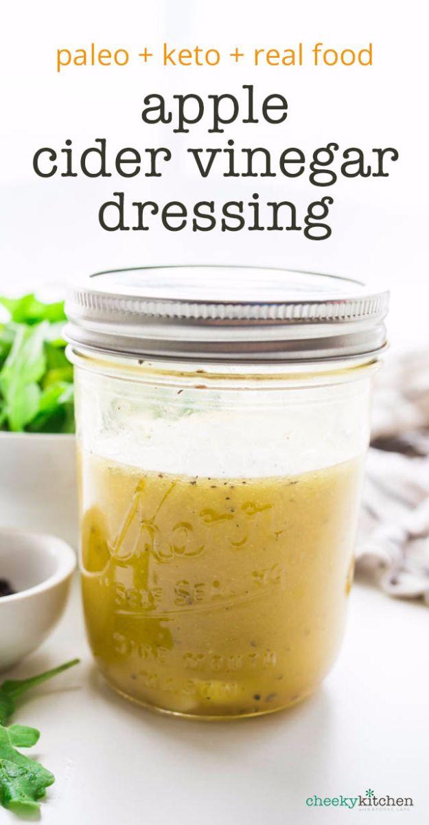 Salad Dressing Recipes - Apple Cider Vinegar Dressing - Healthy, Low Calorie and Easy Recipes for Creamy Homeade Dressings - How To Make Vinaigrette, Mango, Greek, Paleo, Balsamic,