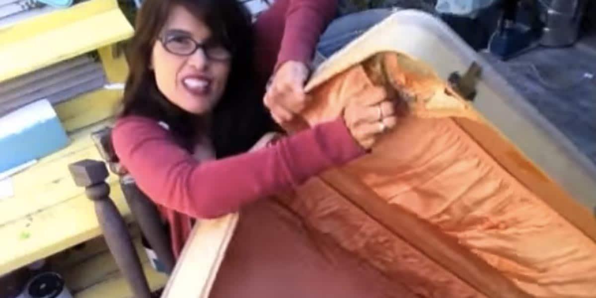 She Tears Out The Lining Of This Old Suitcase And Watch What She Does Next! (SO CLEVER!)