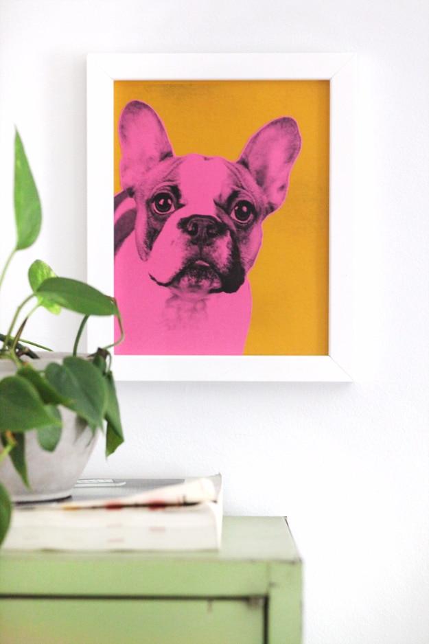 DIY Wall Art Ideas for the Bedroom - Pop Art Pet Portrait - Rustic Decorating Projects For Bedroom, Brilliant Wall Art Projects, Creative Wall Art, Do It Yourself Crafts, Easy Wall