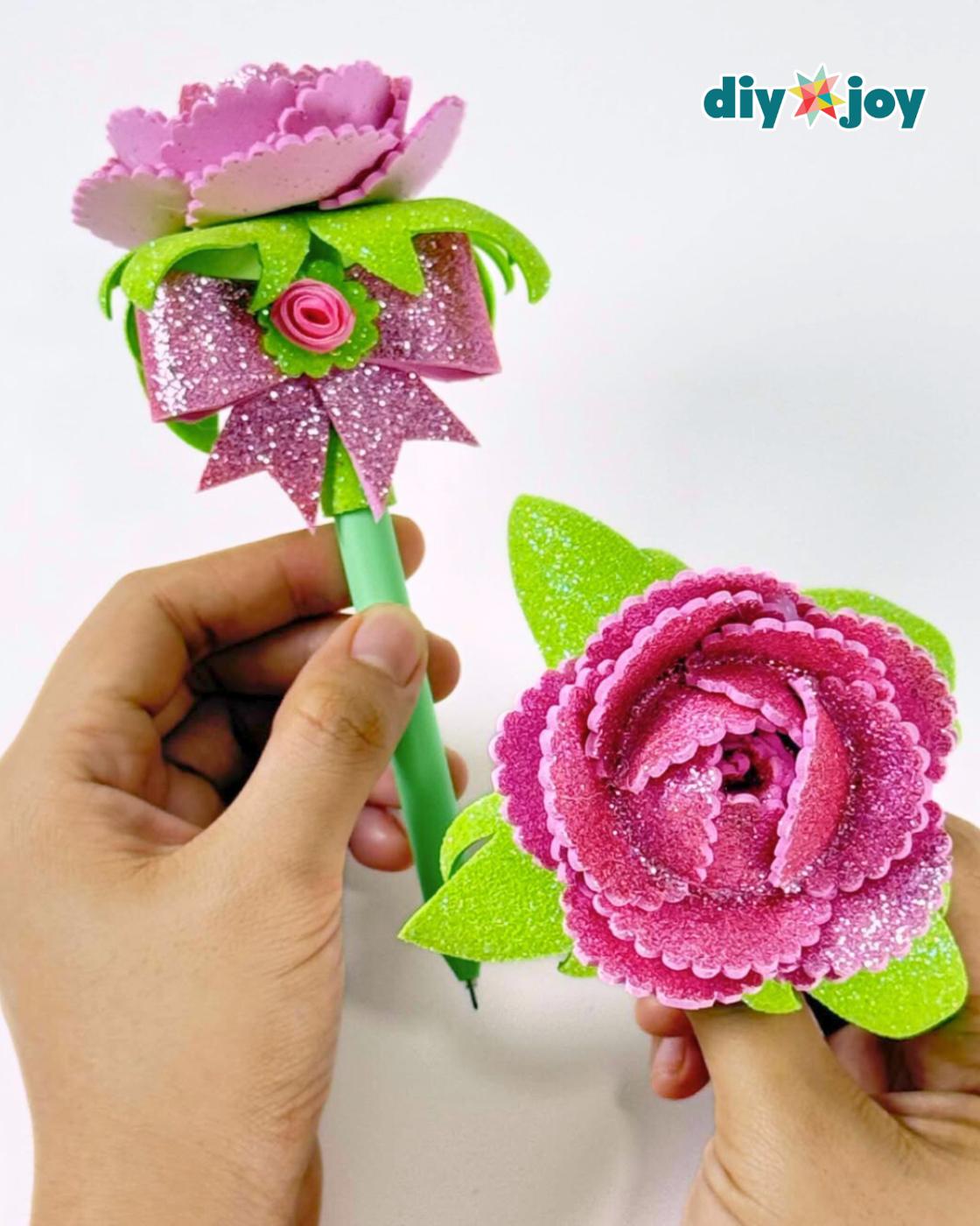 Easy Cheap And Gift — 6. glitter foam flower pen