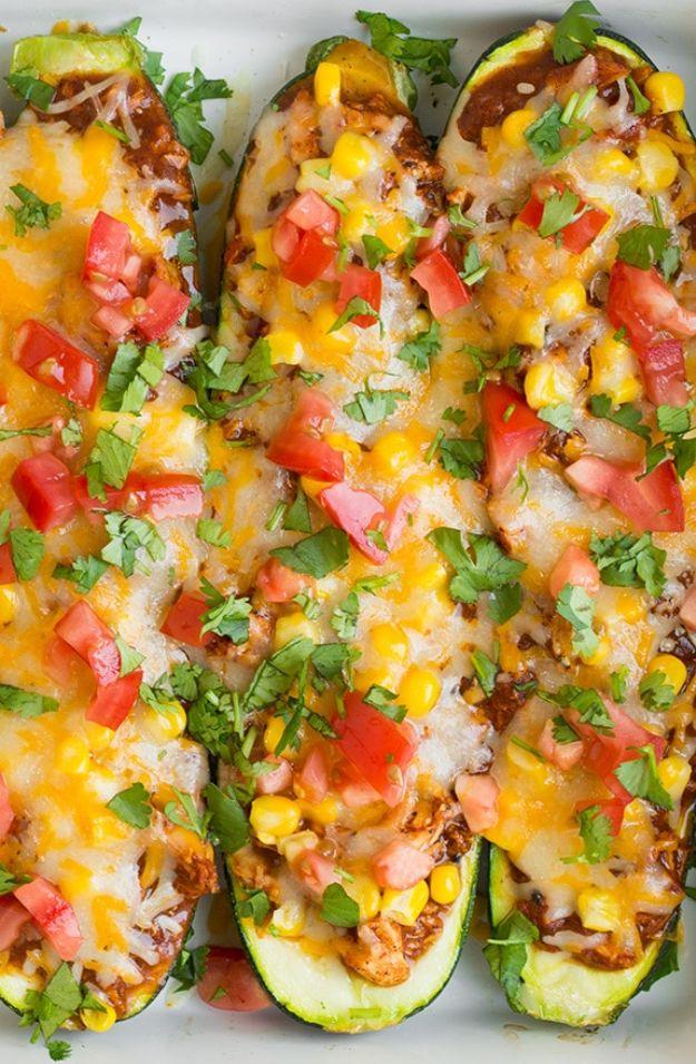 Chicken Enchilada Zucchini Boats, a lighter weeknight dinner, easy to scale up for a bigger gathering