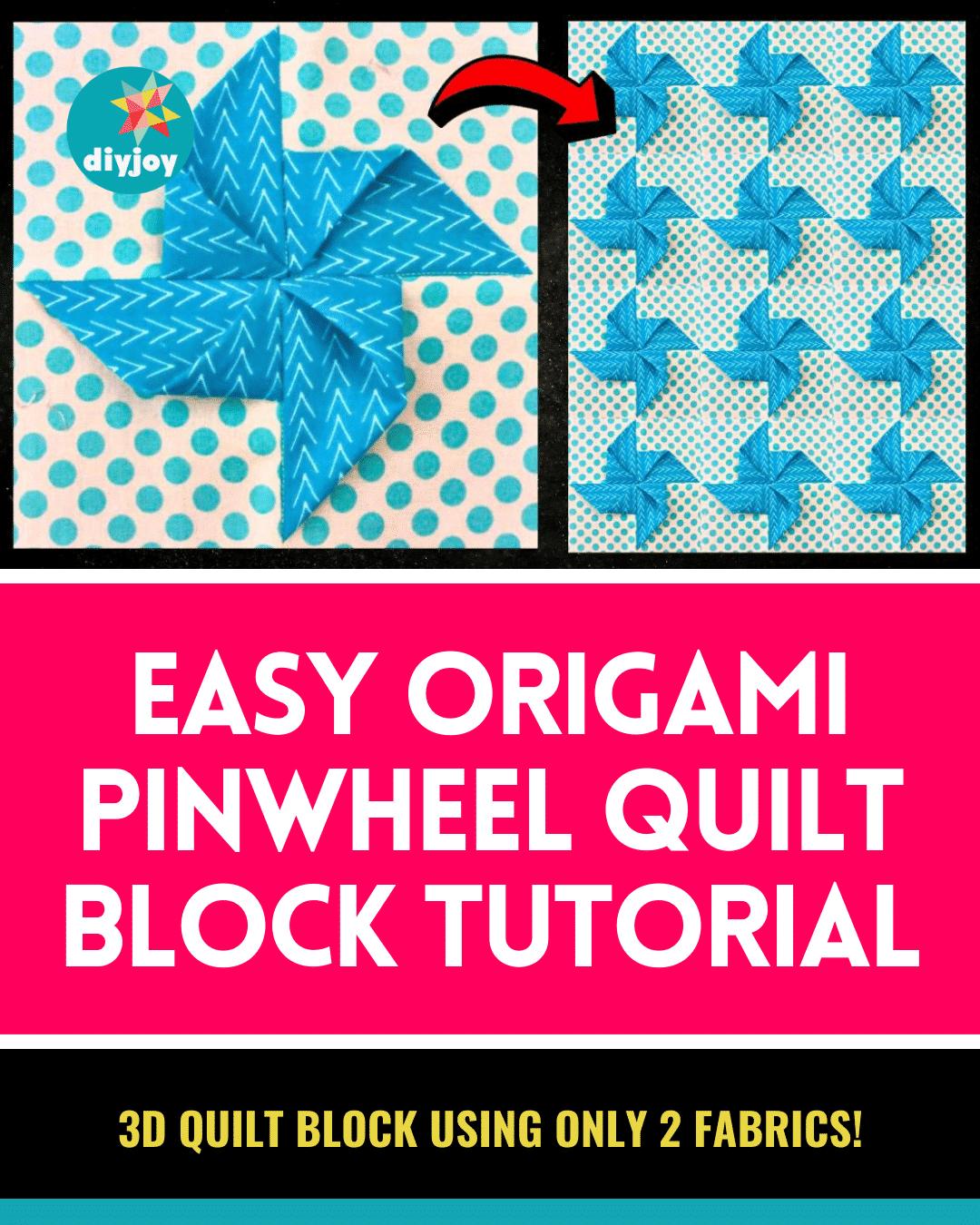 Easy Origami Pinwheel Quilt Block Tutorial