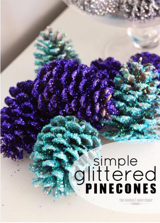 Glittered Pinecones, a cozy winter DIY idea worth making this season and a fun family craft for a snowed in afternoon