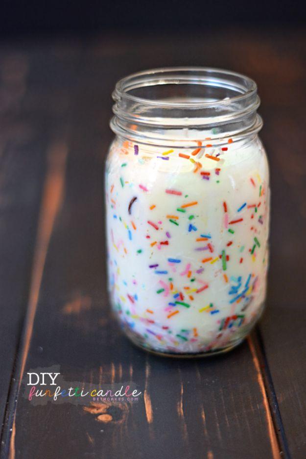 DIY Funfetti Candles, a pretty DIY candle idea for the home and perfect for a relaxing night in and the results are worth it