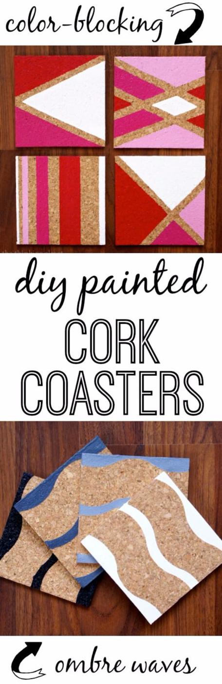 DIY Painted Cork Coasters, a fast weekend build even for a novice and a look that beats anything from a store